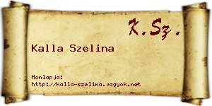 Kalla Szelina névjegykártya
